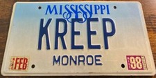 KREEP Vanity License Plate CREAP Lunar Material Rare Earth Elements CREEP picture