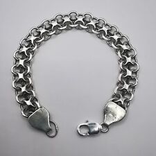Vintage Massive Men's Bracelet Jewelry, 925 Sterling Silver, Handmade 29g picture