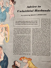 1948 Esquire Article Advice to Unfaithful Husbands Helen Lawrenson Howard Baer picture