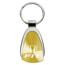 Honda Fit Keychain & Keyring - Gold Teardrop Chrome Shiny Key Chain Key Fob picture