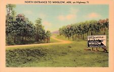 Winslow AR Arkansas North Entrance on Highway Route 71 Sign Vtg Postcard E26 picture