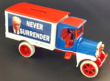 MAGA 2024 Donald Trump Campaign diecast keyed truck bank NEVER SURRENDER picture