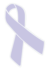 4 Stomach Cancer Ribbon Decals Stickers | 2.5"h x 1.5"w | periwinkle esophageal picture