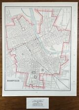 Vintage 1893 NASHVILLE TENNESSEE Map 11