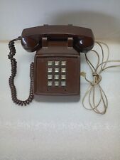 Vintage ITT Push Button Touch-Tone Desk-Top Phone Brown Corded. picture