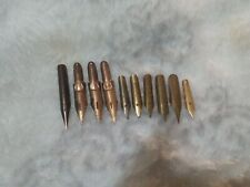 Vintage Fountain Pen Tips Lot Of 10 Very Rare 14k Plated Multiple Brands Unique picture