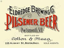 Eldredge Brewing Company Pilsener Beer Metal Sign 3 Sizes to Choose From picture