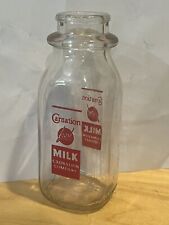 Vintage Half Pint Milk Bottle Carnation Dairy Products picture