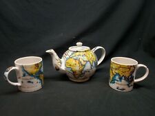 Vintage Paul Cardew Clobe Tea Pot And Two Tea Mugs picture