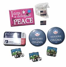 Barack Obama 2008 Democratic Campaign Pin Button  Lapel Political USA Flag Peace picture