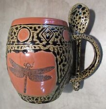 ALWAYS AZUL Dragonfly Mug w/ Matching hANGING Spoon VILLA GROVE, COLORADO picture