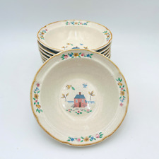 Vintage International China HEARTLAND VILLAGE 105 / Set Of 8 Cereal Soup Bowls picture