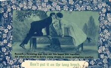 Vintage Postcard 1910's Lovers Couple Kissing Beneath The Flowering Tree picture