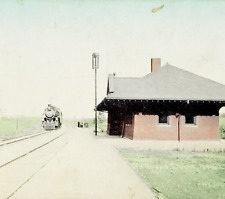 Rare New Lenox Illinois Train Depot Station Postcard - Will County History picture