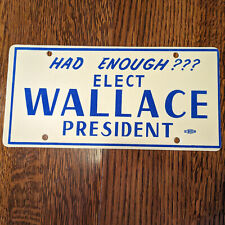 George Wallace for President License Plate Sign Plastic 1968  Blue picture