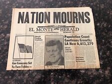 El Monte Herald NATION MOURNS 1963 Nov. 24 Newspaper  picture