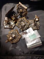 Set of 6 VTG UC F-1120 Ornate Wall Sconce Candle Stick Holders Brass Home Decor picture