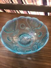 Vintage Blue Opalescent Glass Bowl Jefferson  6.25