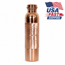 100% Pure Copper Water Bottle Leak proof - 1LTR/ 34oz, Ayurvedic, Eco Friendly picture
