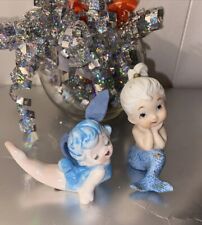 VINTAGE🩵BABY BLUE SPR RARE~ PLAYBOY BUNNY GIRL AND MERMAID🩵FIGURINE JAPAN picture