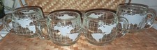 Lot of 4 VINTAGE "NESCAFE - TASTE YOUR WAY" WORLD GLOBE COFFEE MUGS 1970's picture