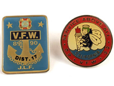 Vintage 1980's & 90s California VFW Lapel Pins | Service Above All, District 17 picture