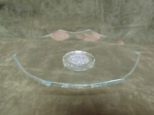 Vintage Signed Oleg Cassini Crystal Glass Bowl Diamond Pattern Scalloped Edge picture