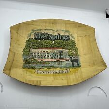 Florida Silver Springs Vintage Bamboo Souvenir Tray Home Of Glass Bottom Boats picture