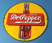 Vintage Dr Pepper Porcelain Soda Sign -Beverage Cola Restuarant Bar Gas Sign picture