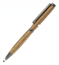 Handmade Ballpoint Pen in Gunmetal Finish with Pattern Matched Zebra Wood picture