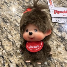 Big Head Monchhichi Size Keychain Mascot Brown Girl picture