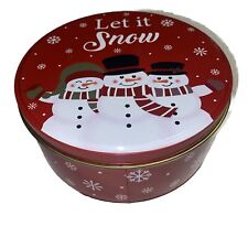 CHRISTMAS/LET IT SNOW W/SNOWMAN PRINT TIN 6”x2.5