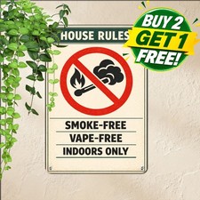 No Smoking No Vaping On Premises Metal Sign Commercial Safety Plaque 8x12 picture