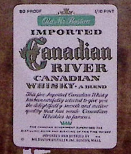 VINTAGE OLD MR. BOSTON IMPORTED CANADIAN RIVER CANADIAN WHISKY LABEL Z2859 picture