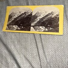 Antique Stereoview Card Photo: Mont Blanc from Courmayeur Italy Mountain picture