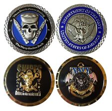 Set of 2 US Navy Challenge Coins US Navy engineering Snipes/death smiles 7-17 picture