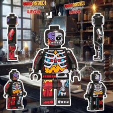 BLACK Human Anatomy Minifigure Visible Man Custom Skeleton Internal Organ Figure picture