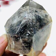 Rare Herkimer diamond crystal pyramid gem tip &Internal clear carbon forest 159g picture