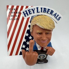 President Trump Funny Christmas F##K U Media Bobble Middle Finger Bobblehead picture