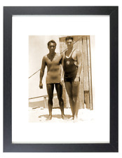 1927 Duke Kahanamoku and Johnny Weissmuller Matted & Framed Picture Photo picture