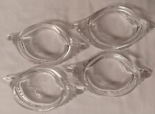 4 Glasbake Clear Glass Crab Shell Baking Dishes Deviled Crab Imperial Vintage picture