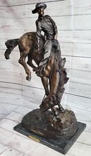 Outlaw Western Bronze Sculpture Statue by Frederic Remington on Marble Base picture