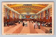 Cincinnati OH-Ohio, Concourse, Union Terminal, Antique Vintage Souvenir Postcard picture