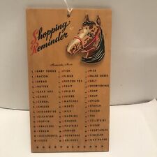 VINTAGE Shopping Reminder Wooden Peg Board, W Horse Head, Anaconda, MT. picture