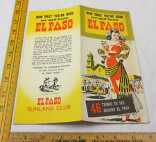 1950s El Paso Texas Sunland club map and things to do pamphlet picture