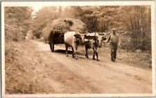 RPPC Tamworth N.H. Charles Bennett Oxen Drawn Hay Cart c.1939-50 A683 picture