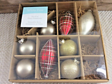 Lot of 9 Mixed Glass Vtg Christmas Ornaments Balls Teardrops Some Plastic Boxed picture