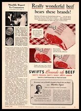 1942 Swift's Premium Select And Arrow Brands Of Beef Original Vintage Print Ad picture