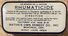 Vintage Rhumaticide Native's Own Remedy Co. Medicine Tin - Empty - Montreal picture