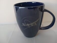 NASA Jumbo Coffee Mug Cup Blue W/ Pearl White Glaze W/Silver Logo WHITE SANDS picture